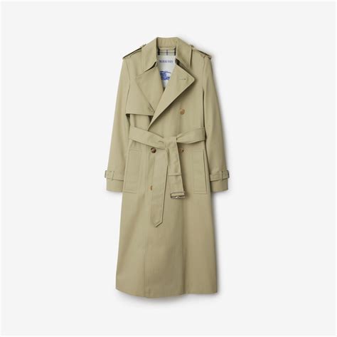 burberry brixton taupe|Long Cotton Blend Trench Coat in Taupe .